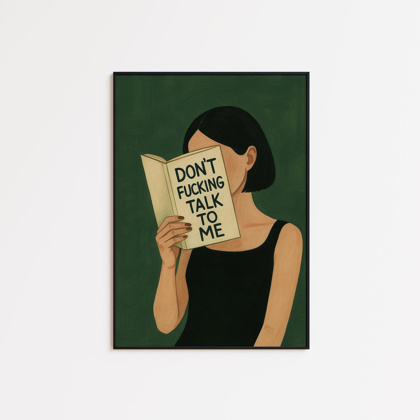 Bold Feminist Poster – Retro Wall Art With Moody Green Semi-Glossy Paper
