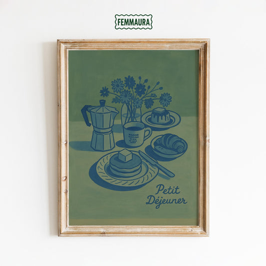 French Breakfast Poster – Vintage Café Décor | Petit Déjeuner Art Print