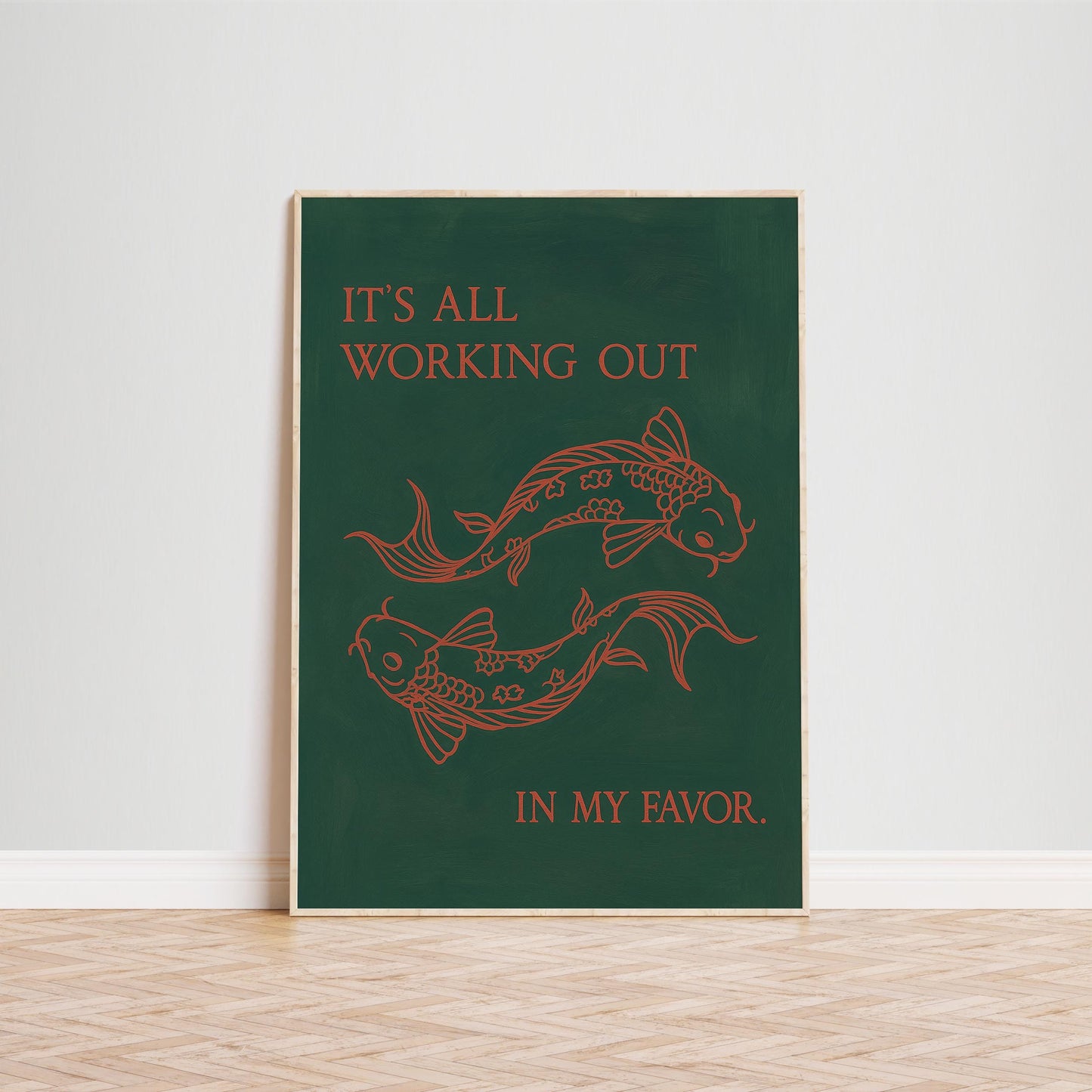 Positive Affirmation Wall Art – Koi Fish Motivational Print for Meditation Room
