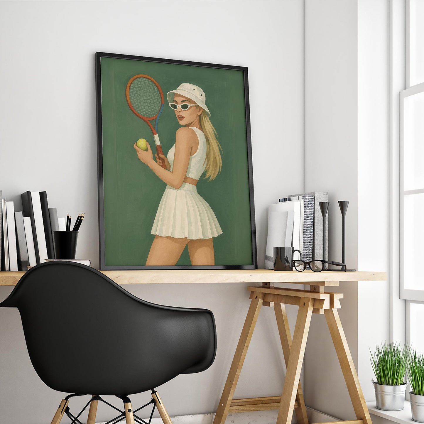 Tennis Ice Cream Poster – Retro Tennis Art | Surreal Sporty Wall Decor