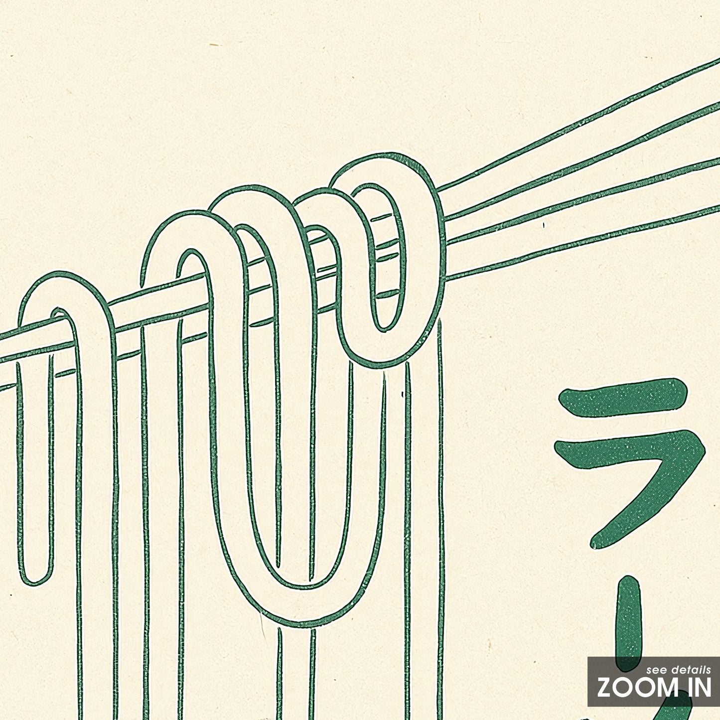 Ramen Line Art Poster – Minimal Japanese Noodle Print, Modern Kitchen Wall Decor
