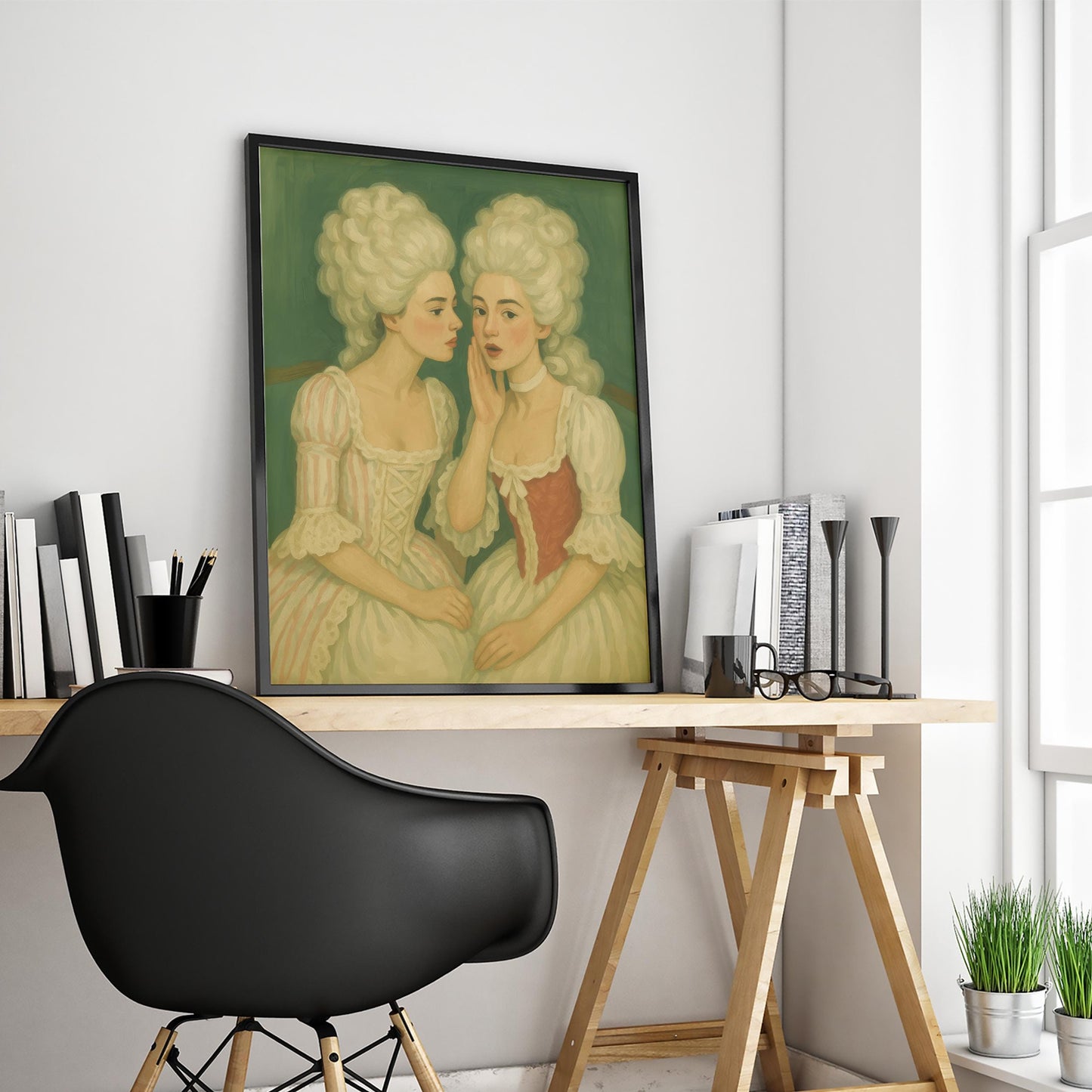 Queer Vintage Wall Art – Rococo Sapphic Art Print on FSC Certified Paper