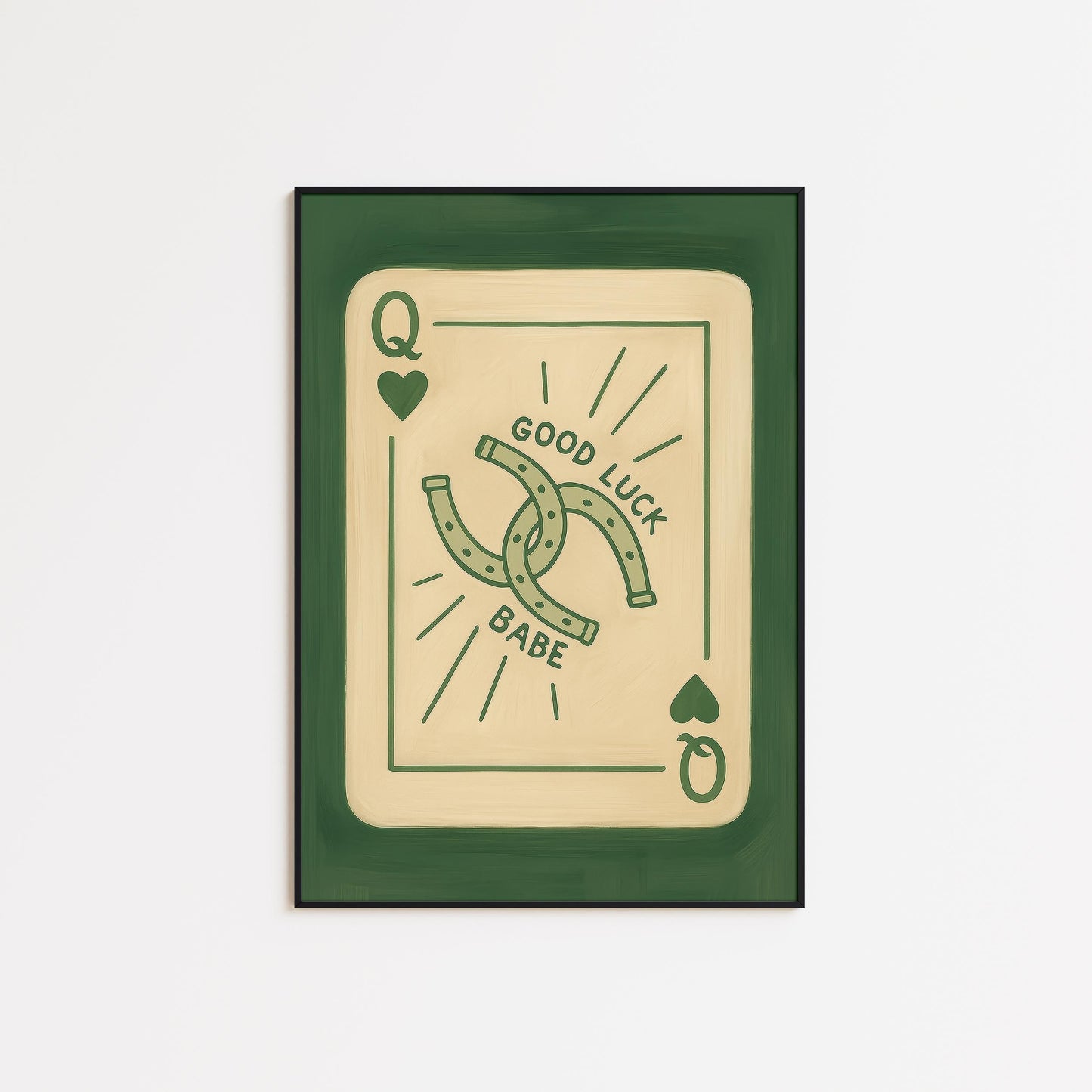 Retro Queen Poster – Vintage Casino Art | Lucky Charm Wall Art Print
