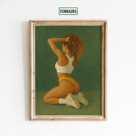 Retro Fitness Poster – Vintage Workout Art With Bold Sporty Girl Print