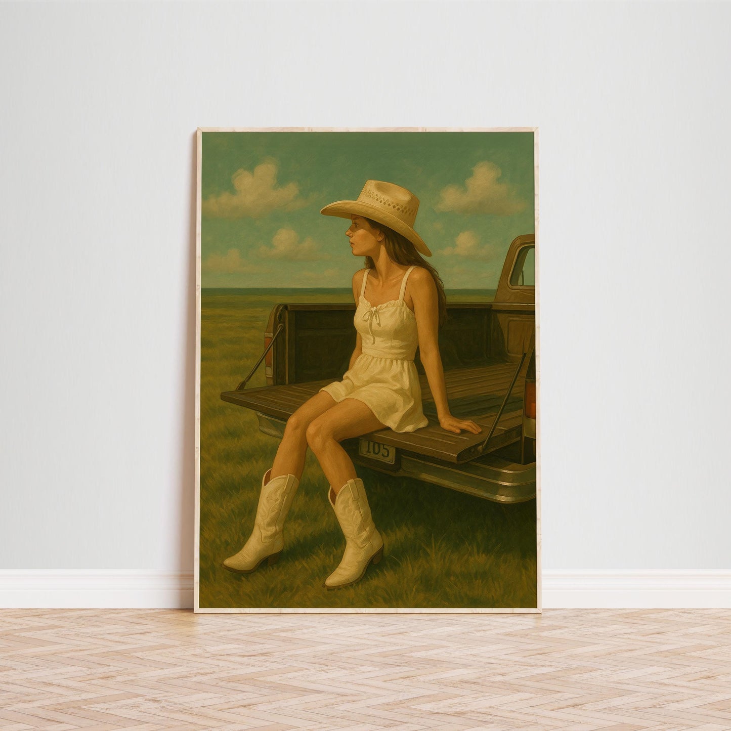 Cowgirl Truck Poster – Vintage Western Wall Art With Rustic Country Charm