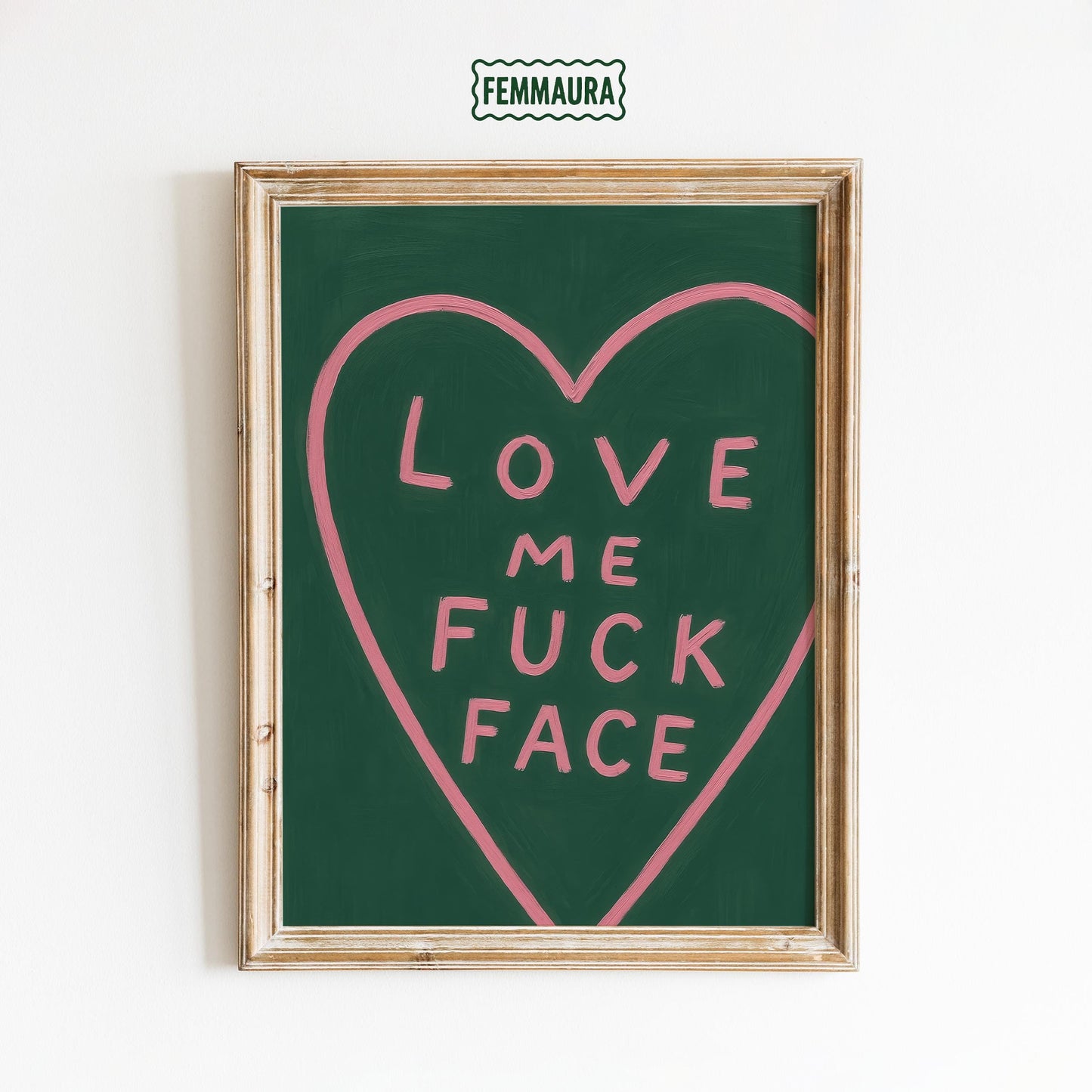 Bold Pink Heart Print – Cheeky Love Quote Wall Art for Playful Relationships