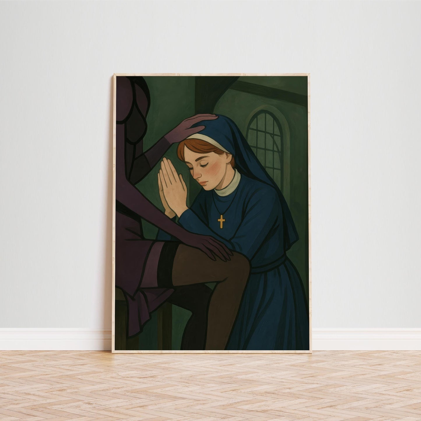 Provocative Gothic Art – Nun Femme Fatale Print | Moody Alternative Wall Decor