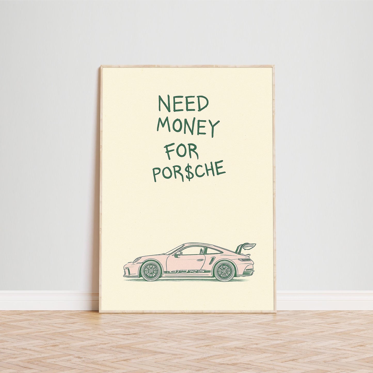 Funny Porsche Poster – Retro Car Garage Art