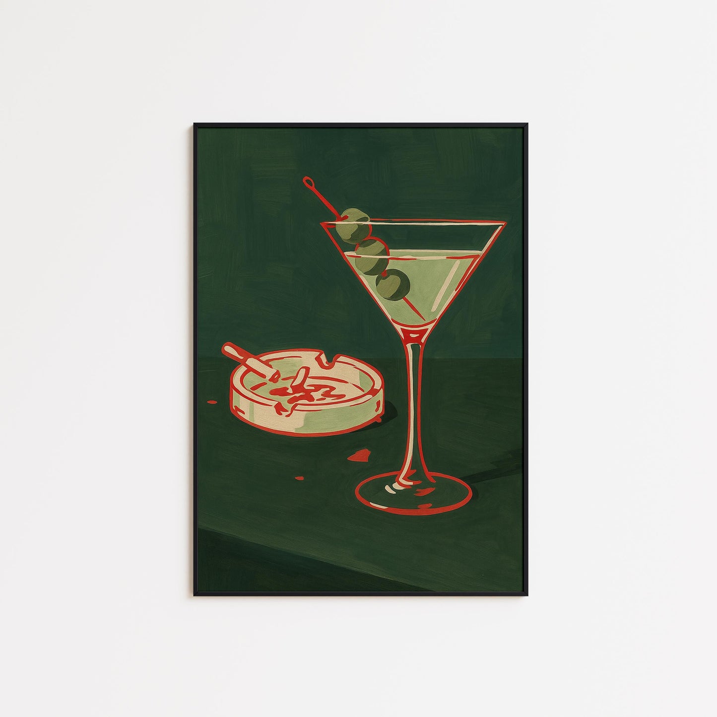 Martini Cocktail Poster – Retro Bar Art | Vintage Martini Glass Illustration