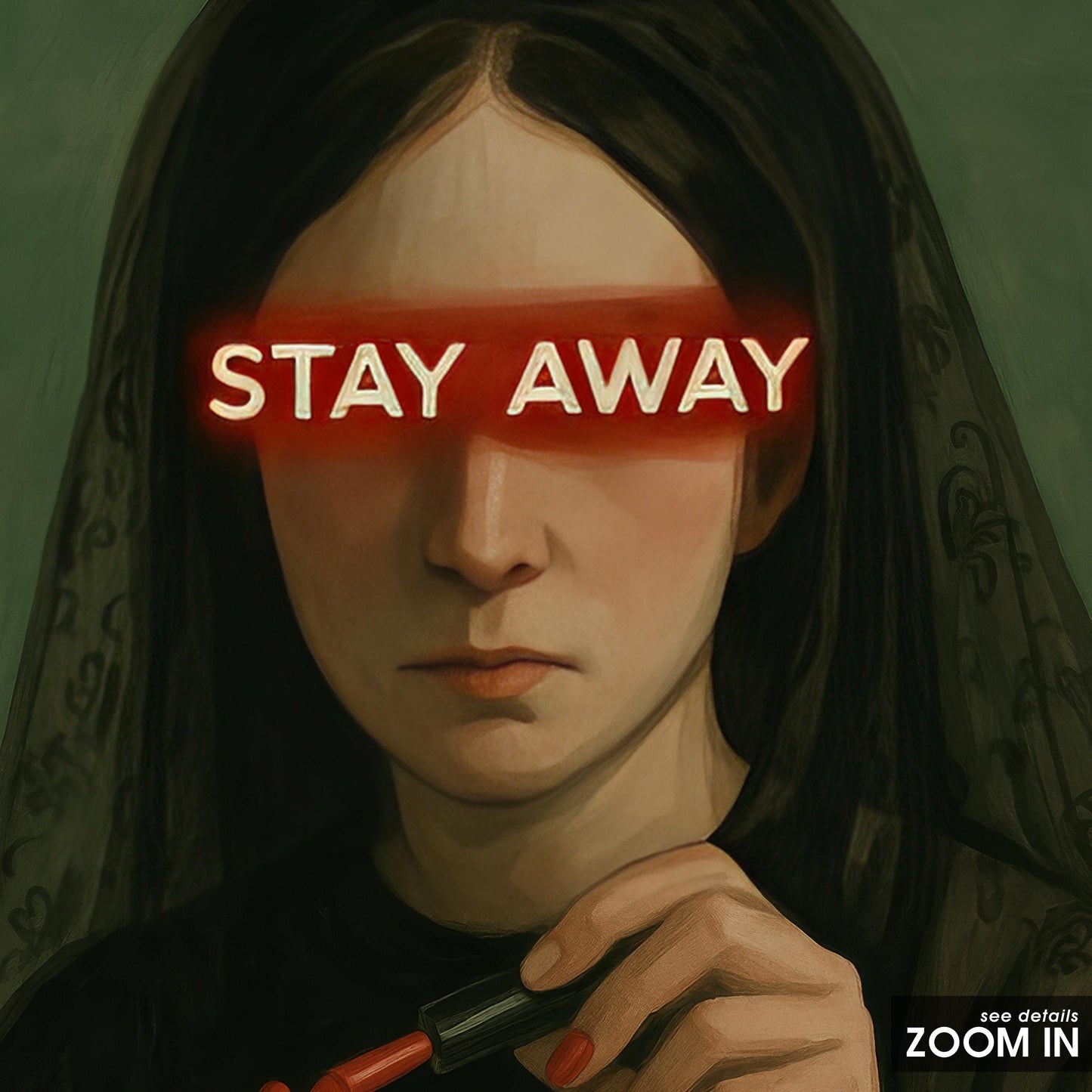 Dark Feminine Gothic Art – Bold Statement Poster With Red Text Wall Decor