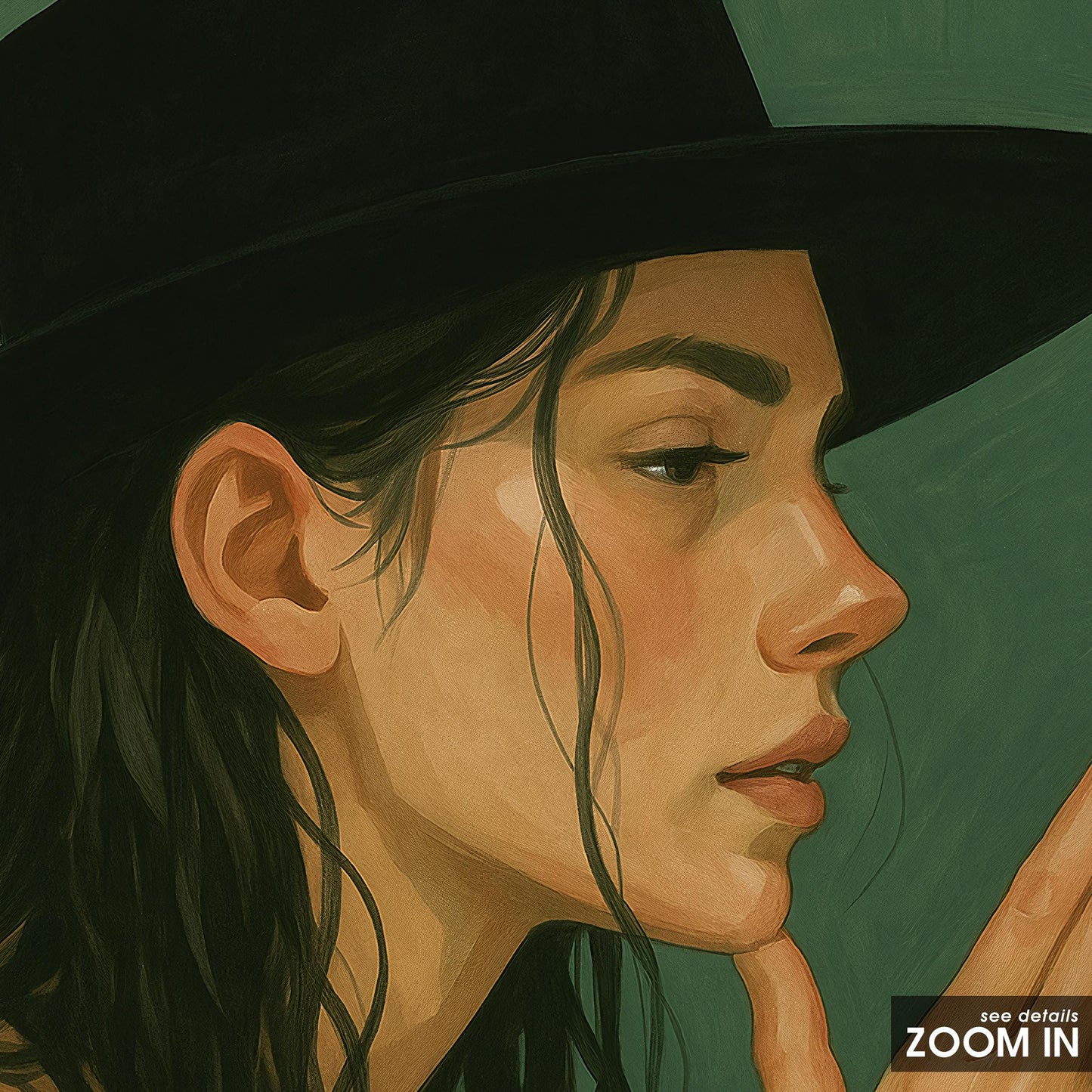 Cowgirl Gun Gesture Poster – Bold Western Feminist Wall Art With Cinematic Green Tones