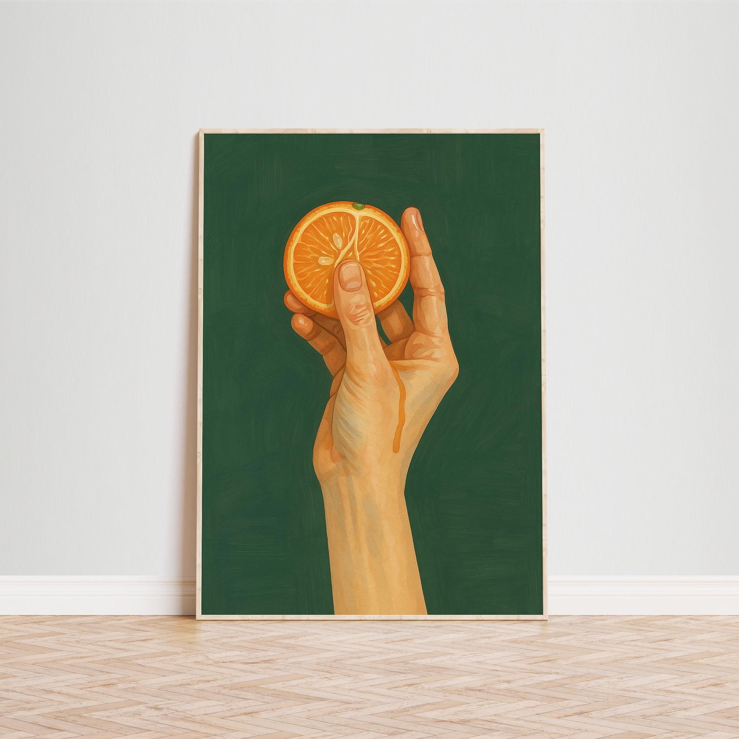 Orange Fruit Poster – Modern Minimalist Kitchen Wall Art With Bold Citrus Design