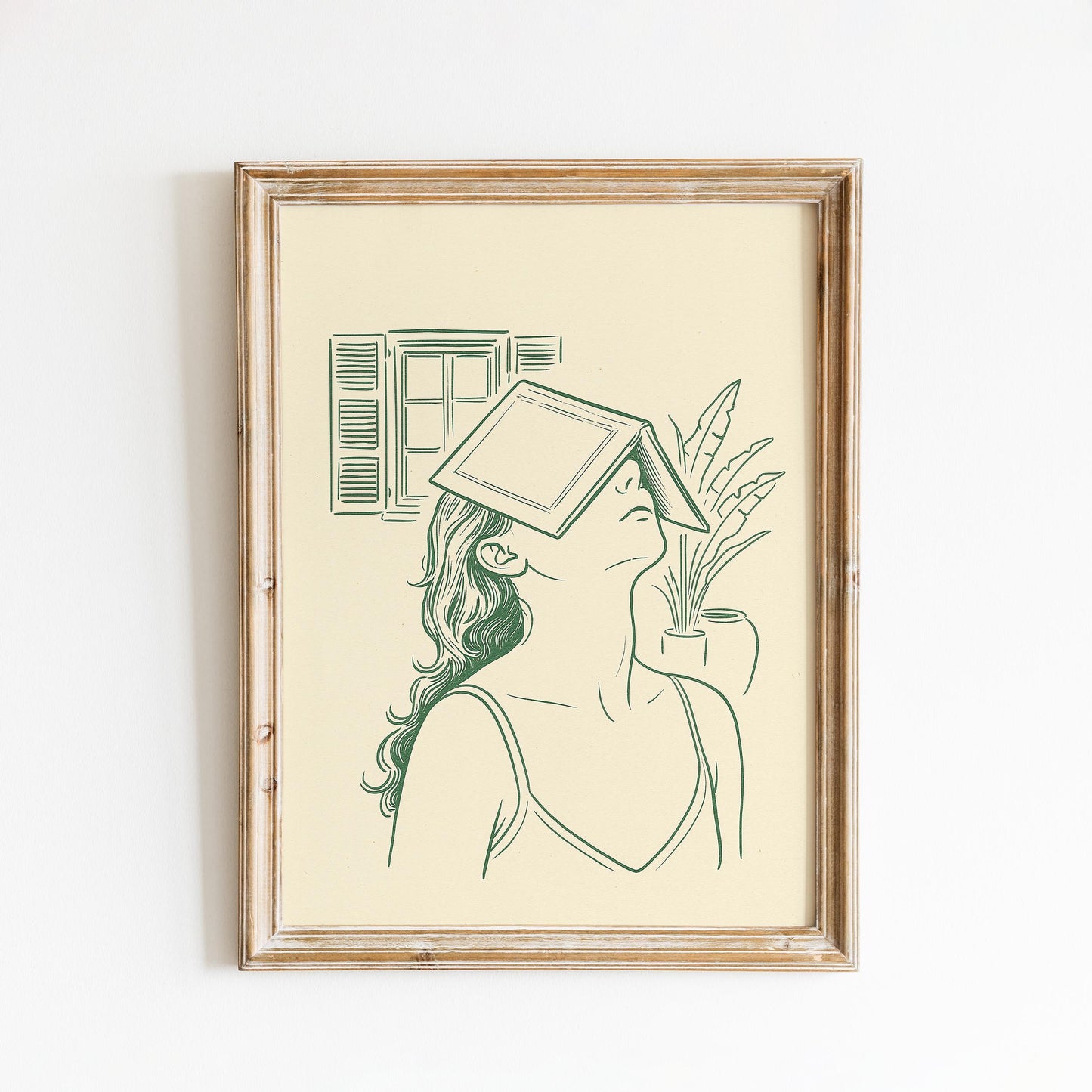 Daydream Reader Poster – Minimal Line Art Woman Print, Femmaura Bold Series