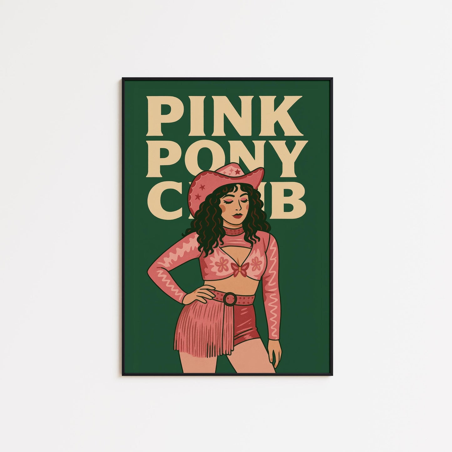 Queer Cowgirl Art Print – Pink Pony Club Retro Western Girl Poster