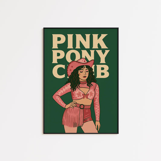 Queer Cowgirl Art Print – Pink Pony Club Retro Western Girl Poster