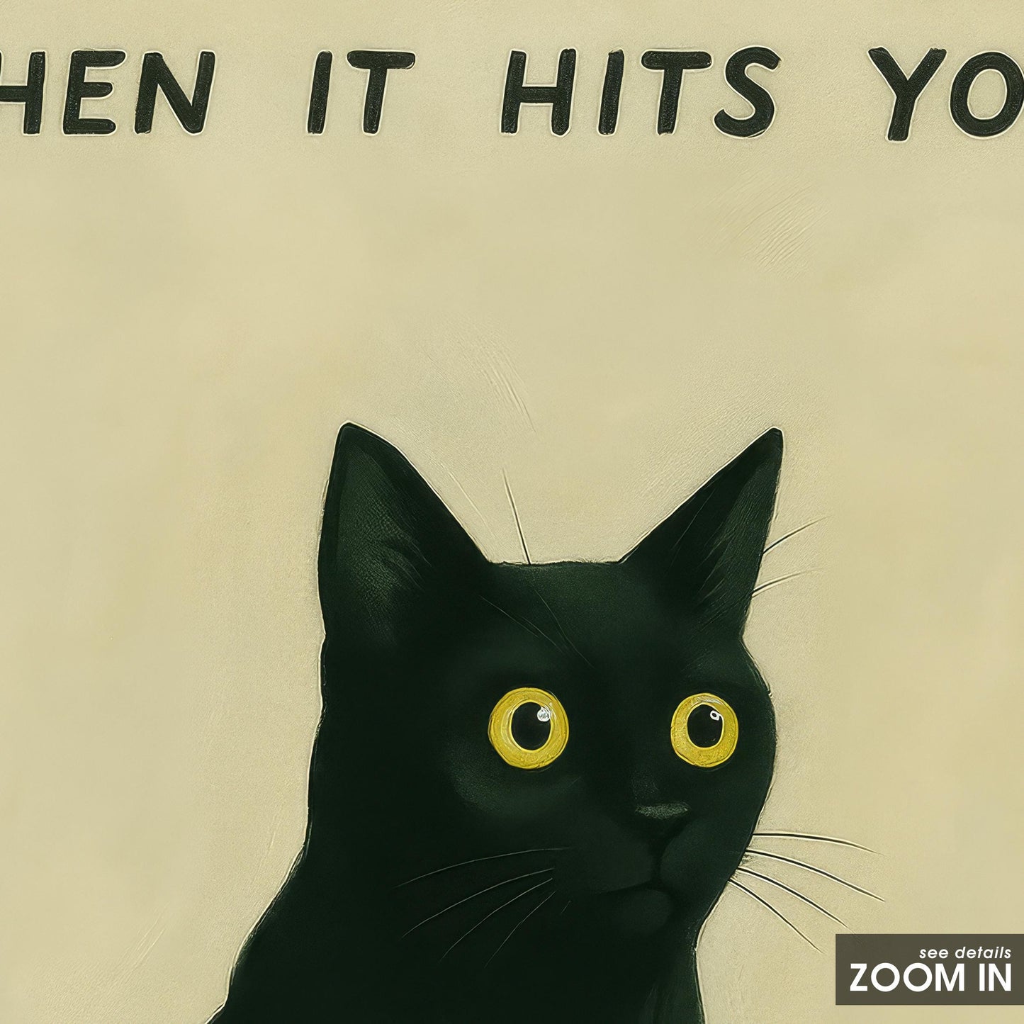 Minimalist Black Cat Poster – Emotional Quote Art | Cozy Scandinavian Wall Decor