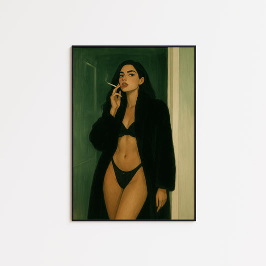 Femme Fatale Art – Seductive Noir Bedroom Decor | Bold Wall Poster