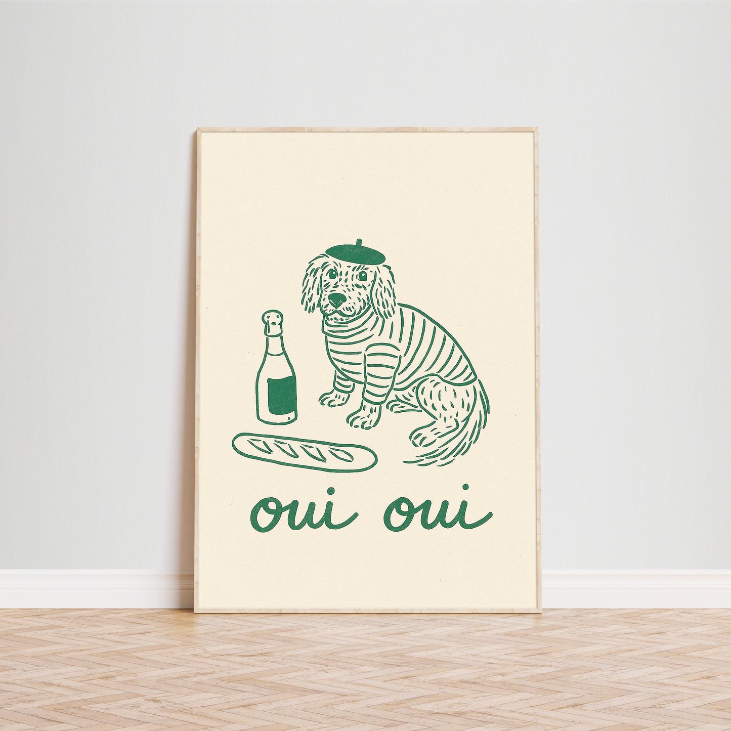 Oui Oui Dog Poster – French Style Illustration Print