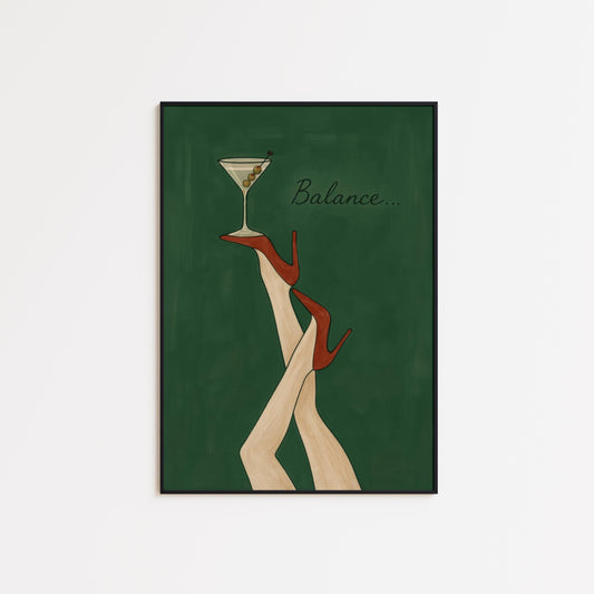 Martini Wall Art – Retro Bar Print With Chic Cocktail Decor & Bold Color
