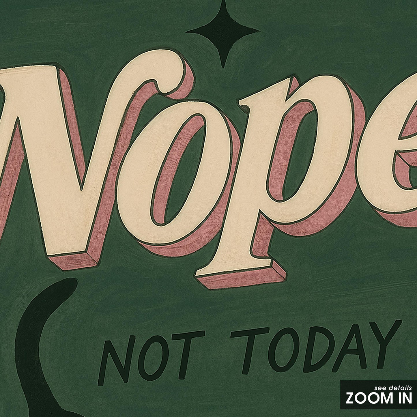 Lazy Cat Wall Art – Funny Cat Poster With Green Retro Print & Vintage Typography