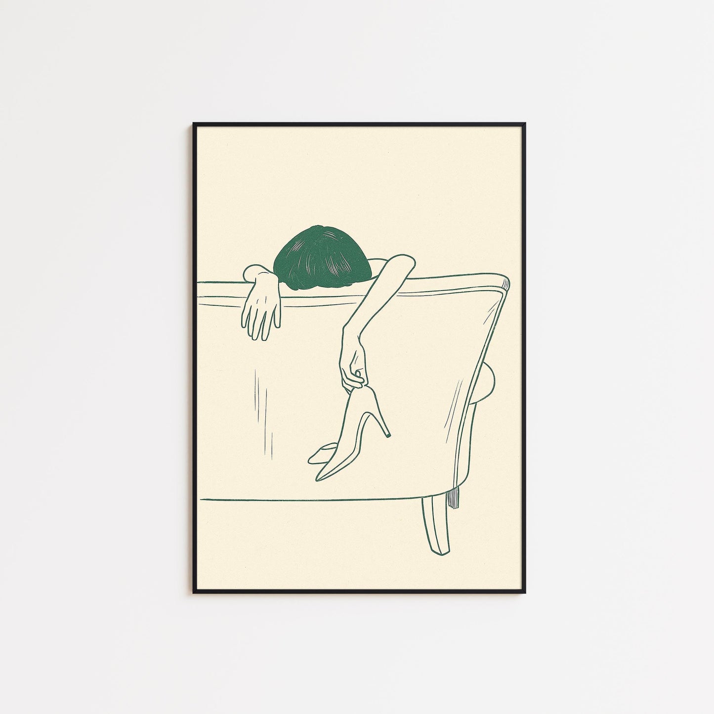 After Hours Poster – Minimal Line Art Woman Print, Femmaura Bold Series