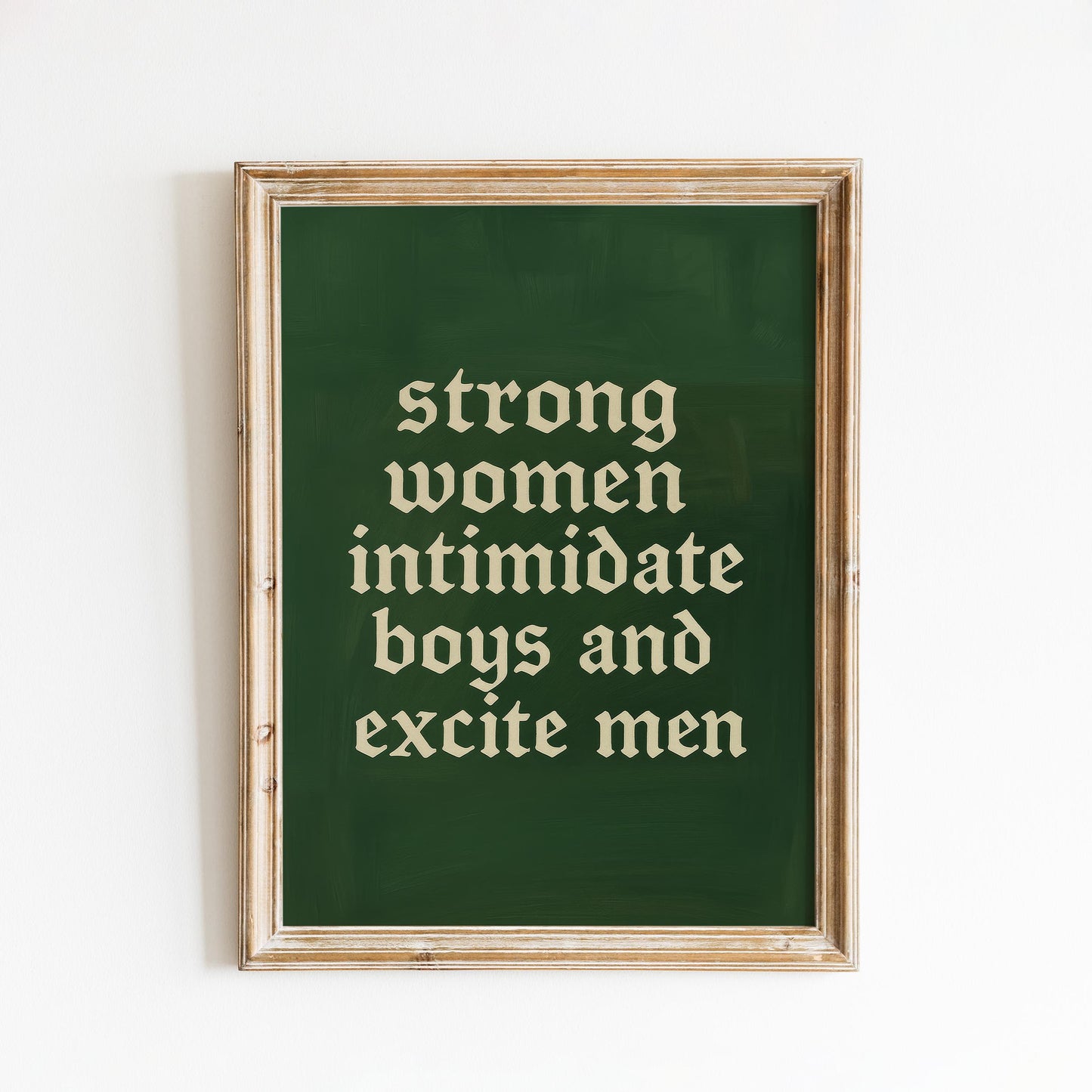 Feminist Gothic Wall Art – Strong Women Art Bold Text Poster With Medieval Font
