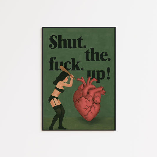 Dark Humor Wall Art – Bold Retro Woman & Vintage Inspired Poster – Edgy Illustration