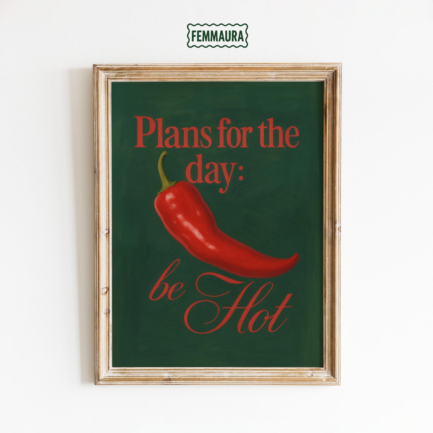 Retro Kitchen Poster – Bold Typography Art | Feminine Olive Green Wall Decor