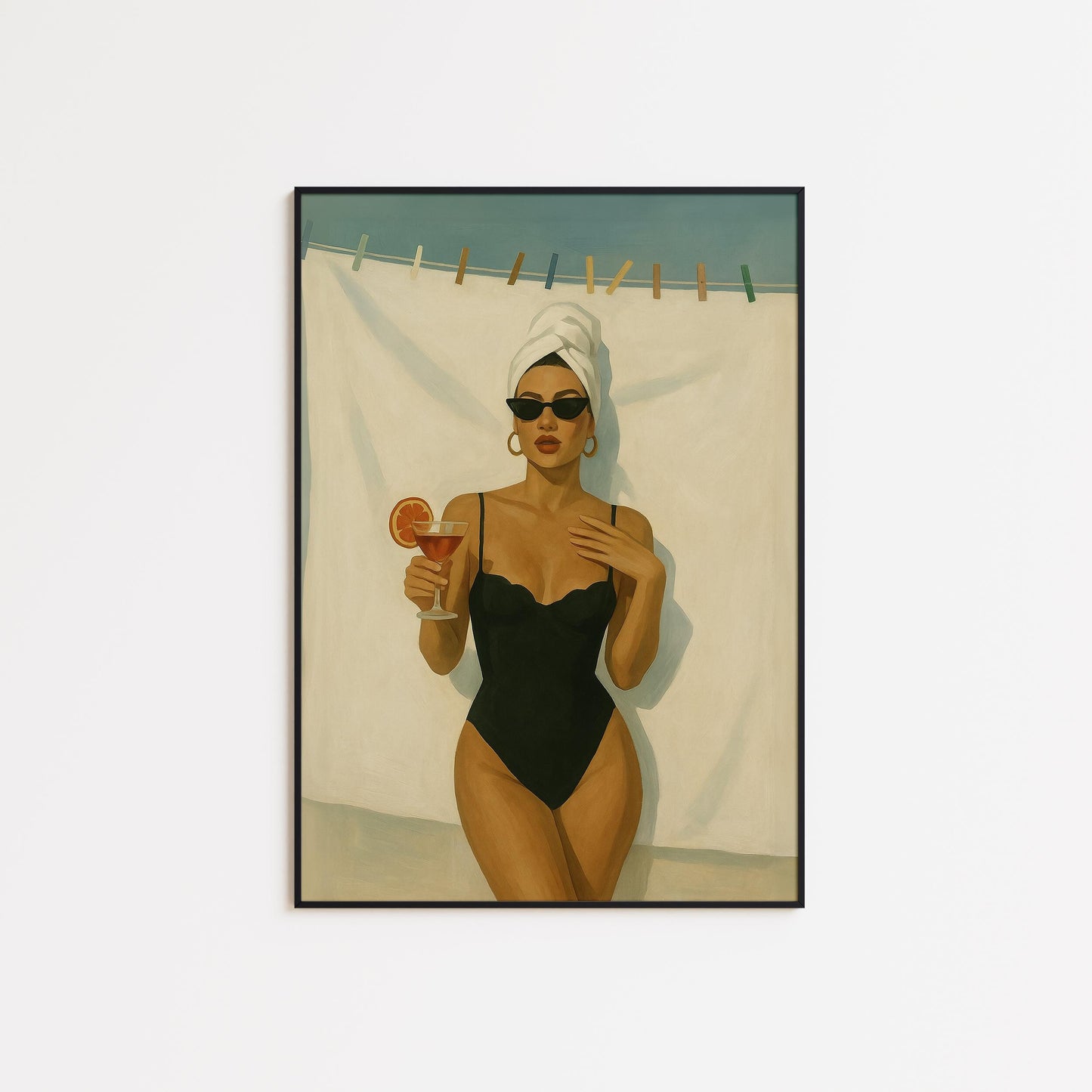 Retro Glam Poster – Feminist Wall Art With Cocktail Woman Print, Stylish Decor