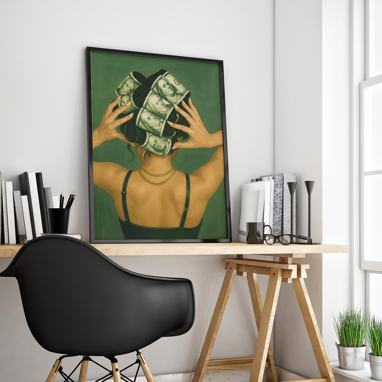 Feminine Power Poster – Bold Money Rollers Art | Green Gold Decor