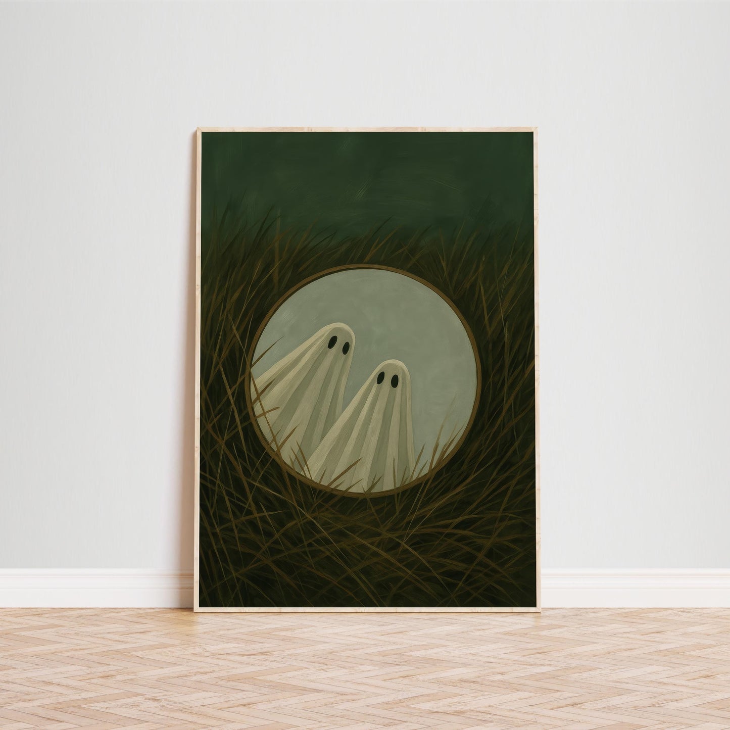Moody Gothic Wall Art – Ghost Wall Art Print With Haunting Mirror Reflection