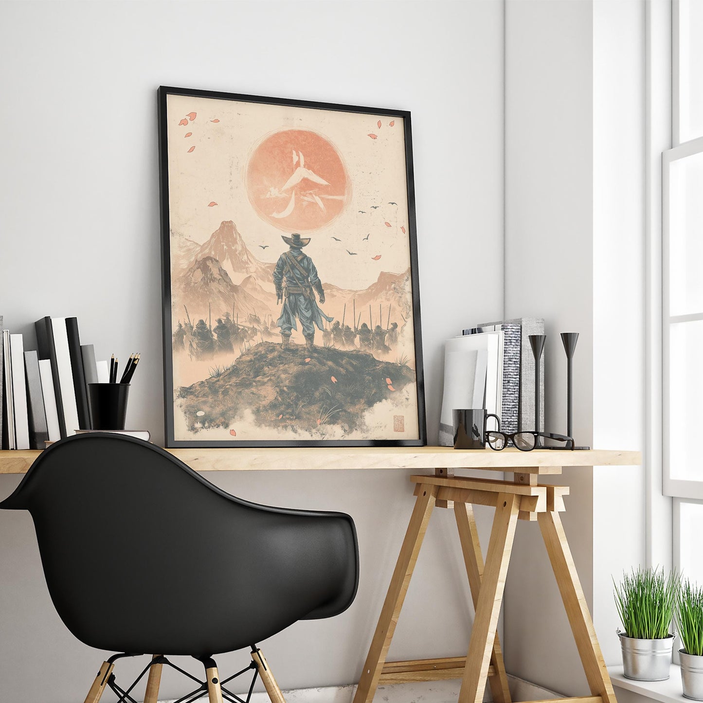 Cowboy Shogun Poster – East-Meets-West Warrior Art Print