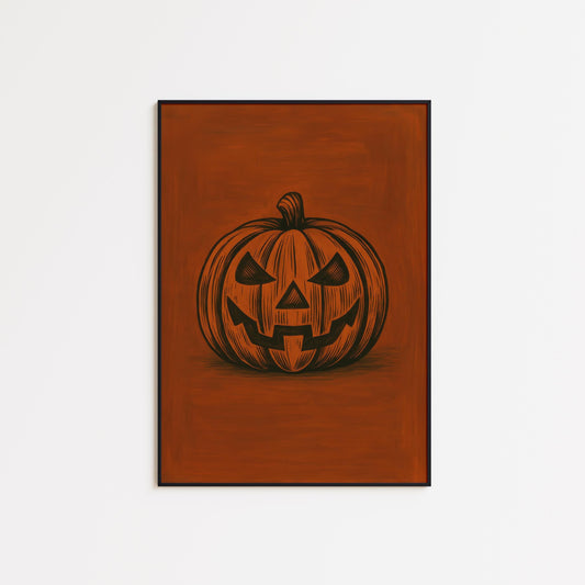 Jack O Lantern Poster – Vintage Halloween Wall Art | Spooky Pumpkin Decor
