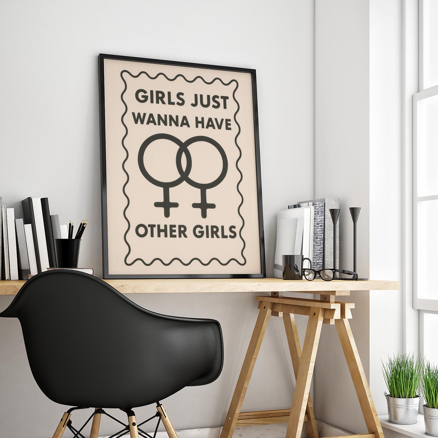 Lesbian Pride Poster – Bold Femme Artwork | Queer Wall Art, Sapphic Decor