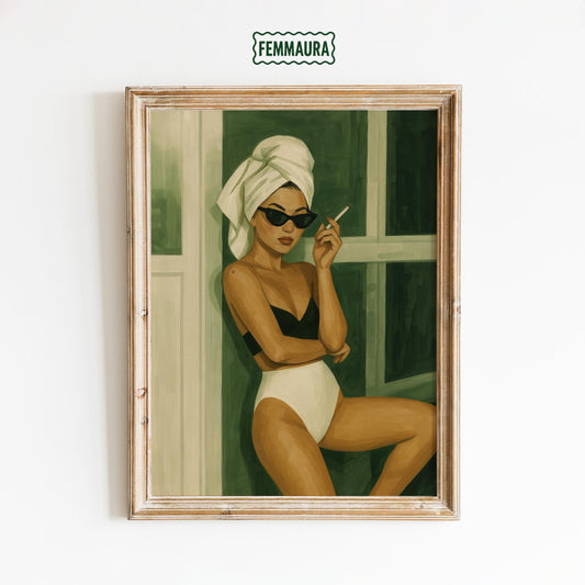 Retro Glamour Poster – Feminine Wall Art | Stylish Black and White Print