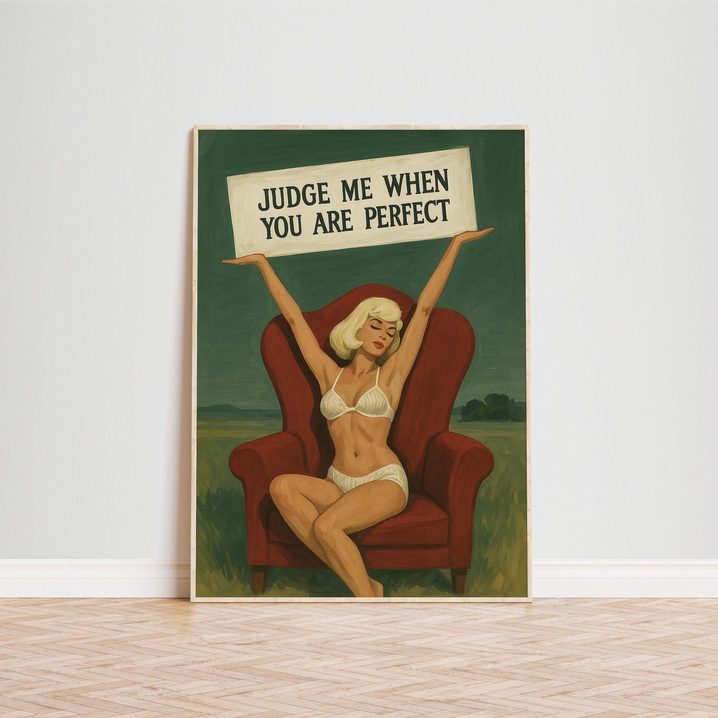 Feminist Retro Poster – Bold Pinup Style Wall Art With Empowering Quote