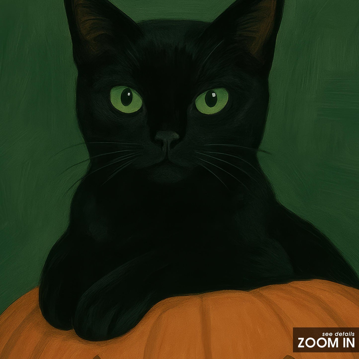 Black Cat Pumpkin Art – Halloween Wall Decor With Moody Autumn Colors