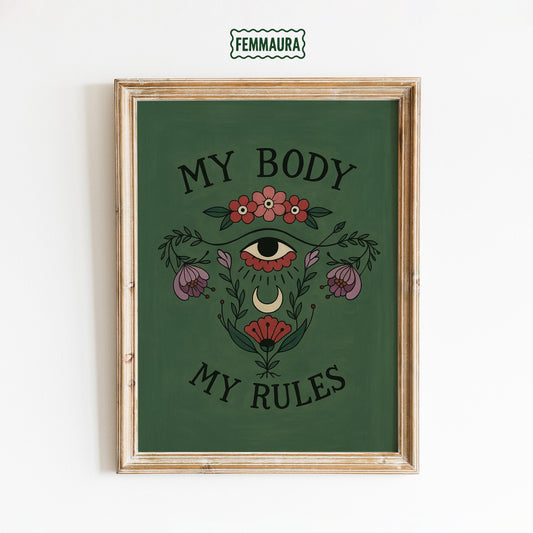 Feminist Botanical Poster – Bold Feminist Wall Art With Empowerment Quote