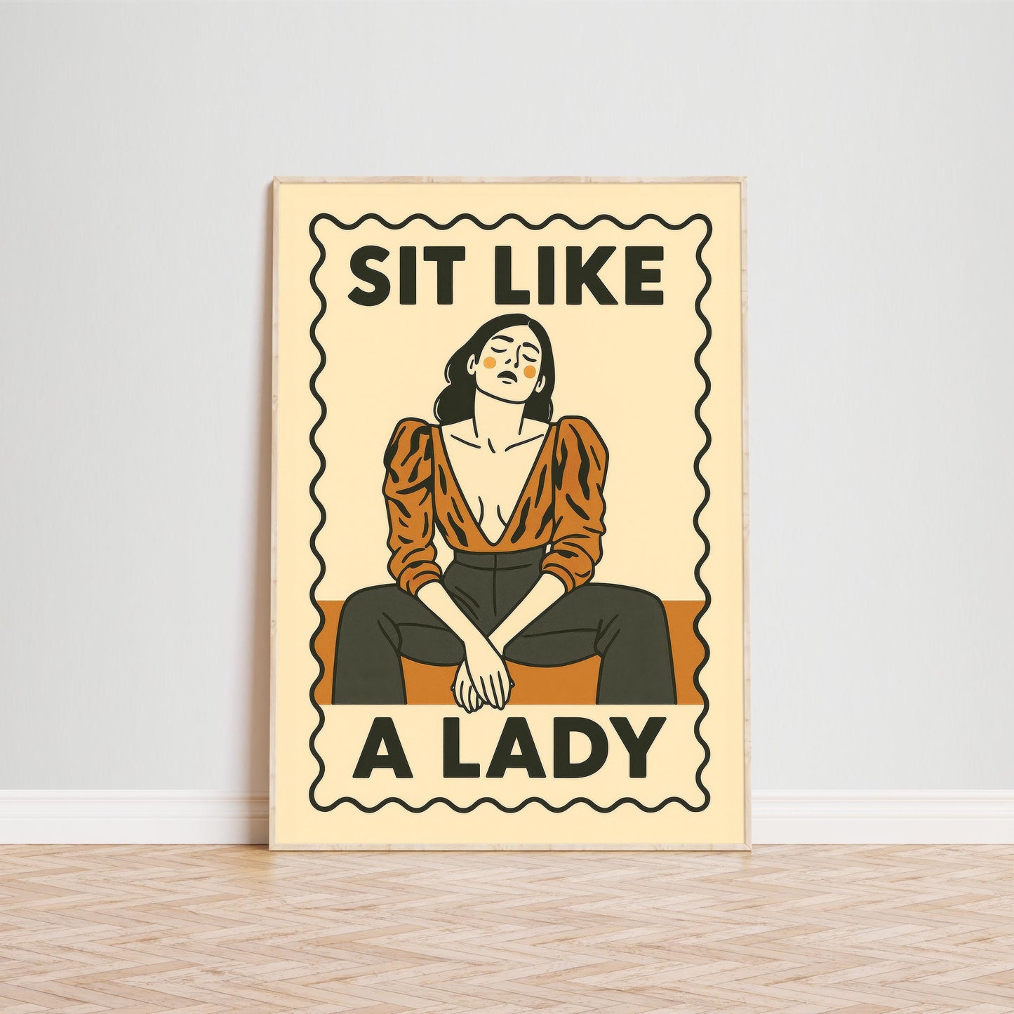 Feminist Retro Wall Art – Earth Tone Poster With Bold Femme Power Print