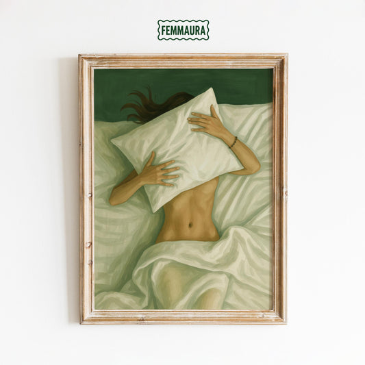 Sensual Bedroom Poster – Intimate Feminine Nude Print | Boudoir Wall Decor