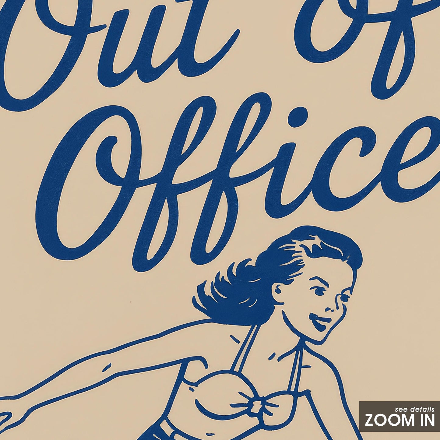 Out of Office Poster – Retro Surfer Girl Summer Wall Art