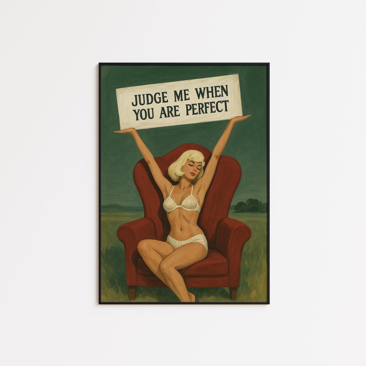Feminist Retro Poster – Bold Pinup Style Wall Art With Empowering Quote
