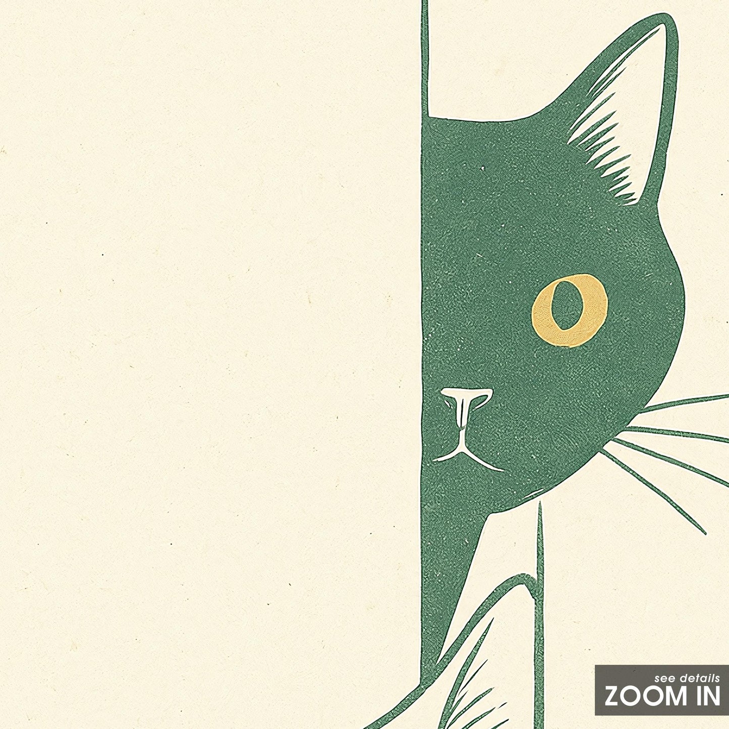 Curious Cats – Minimal Line Art Poster, Playful Duo Wall Print