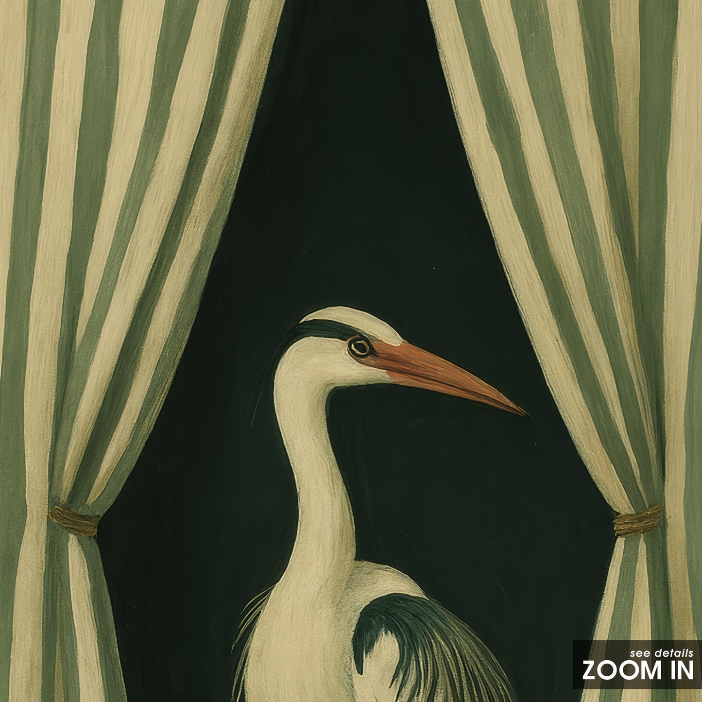 Elegant Bird Art Print – Serene Heron Poster | Minimalist Nature Artwork