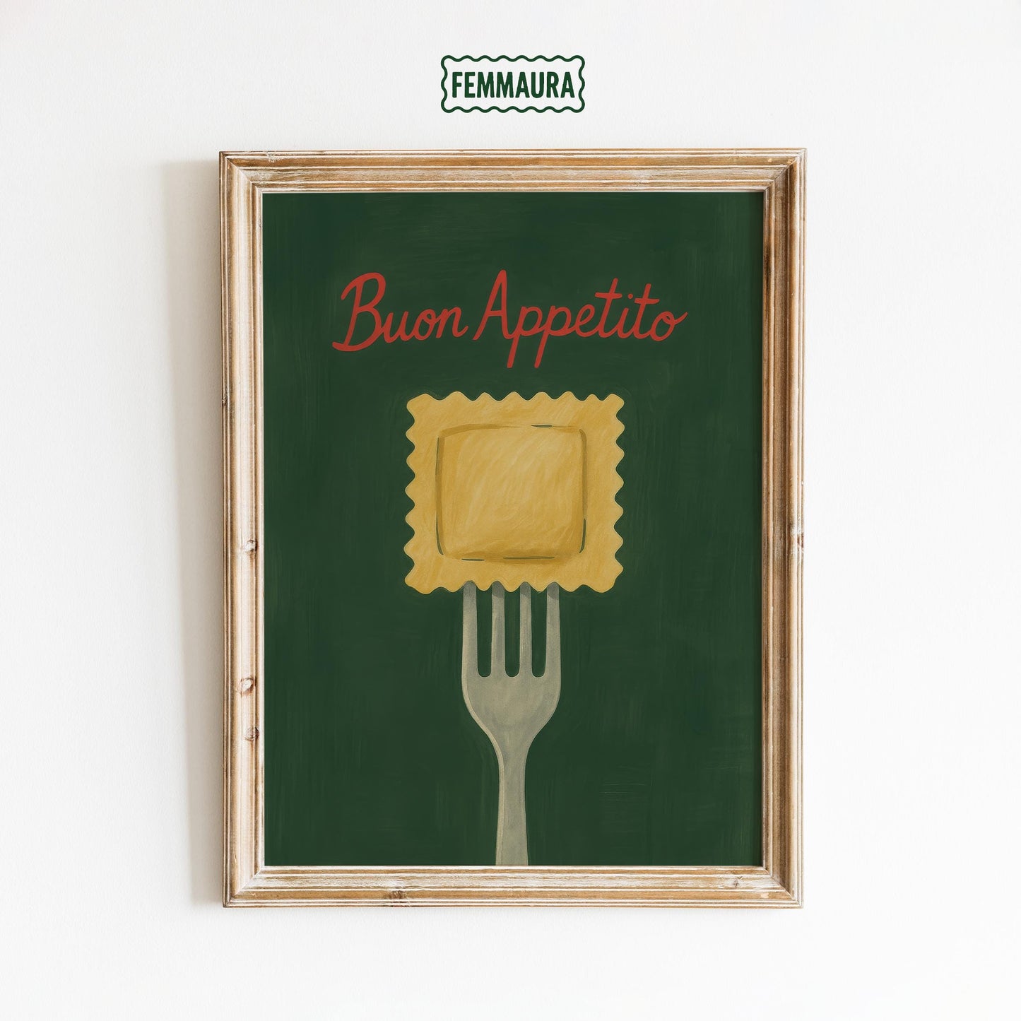 Italian Kitchen Wall Art – Buon Appetito Poster | Pasta Wall Print & Dining Room Decor