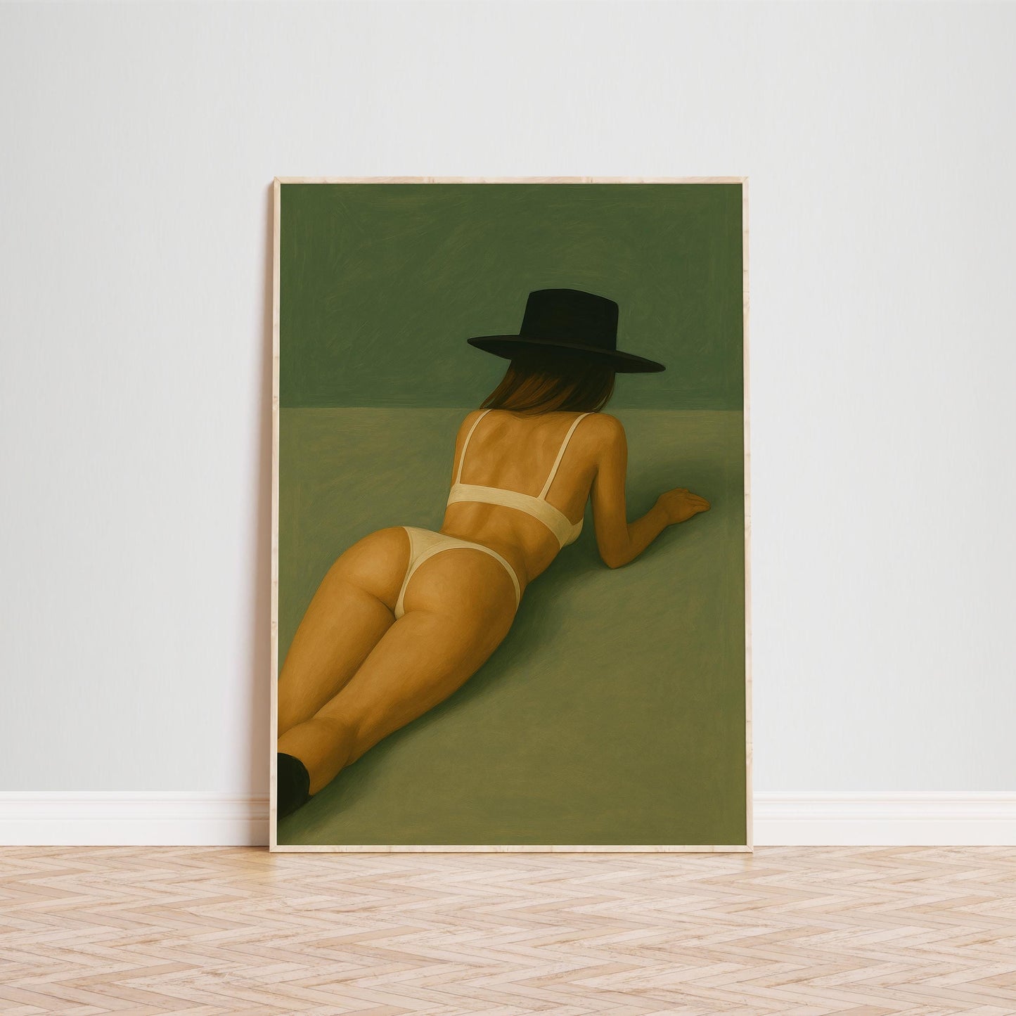 Woman In Hat Poster – Vintage Wall Art | Minimalist Feminine Retro Print