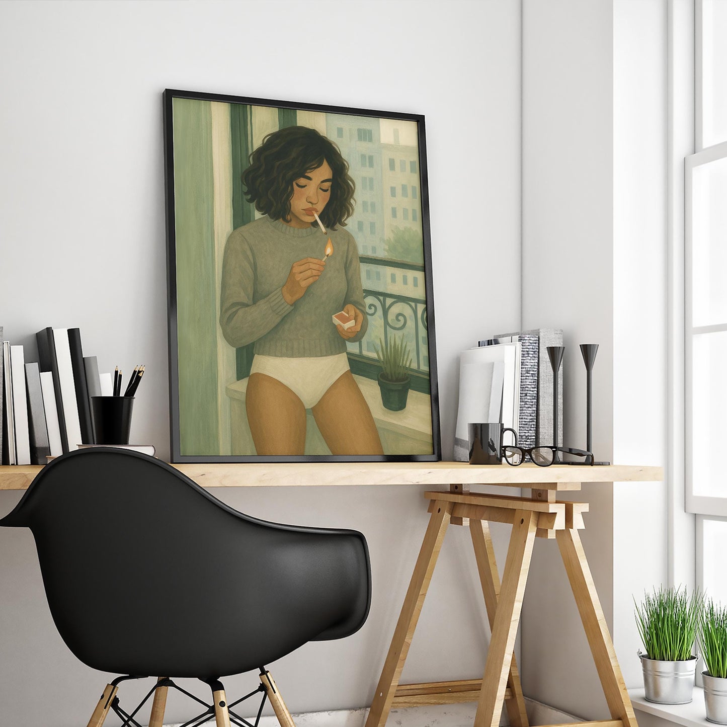 Feminist Wall Art – Moody Woman Print | Intimate Retro Art Poster