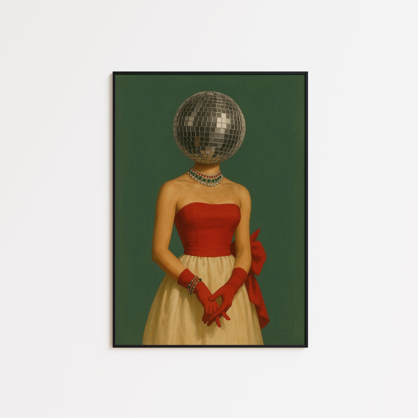 Disco Ball Art Print – Surreal Retro Party Poster With Bold Colors & Glamorous Vibe