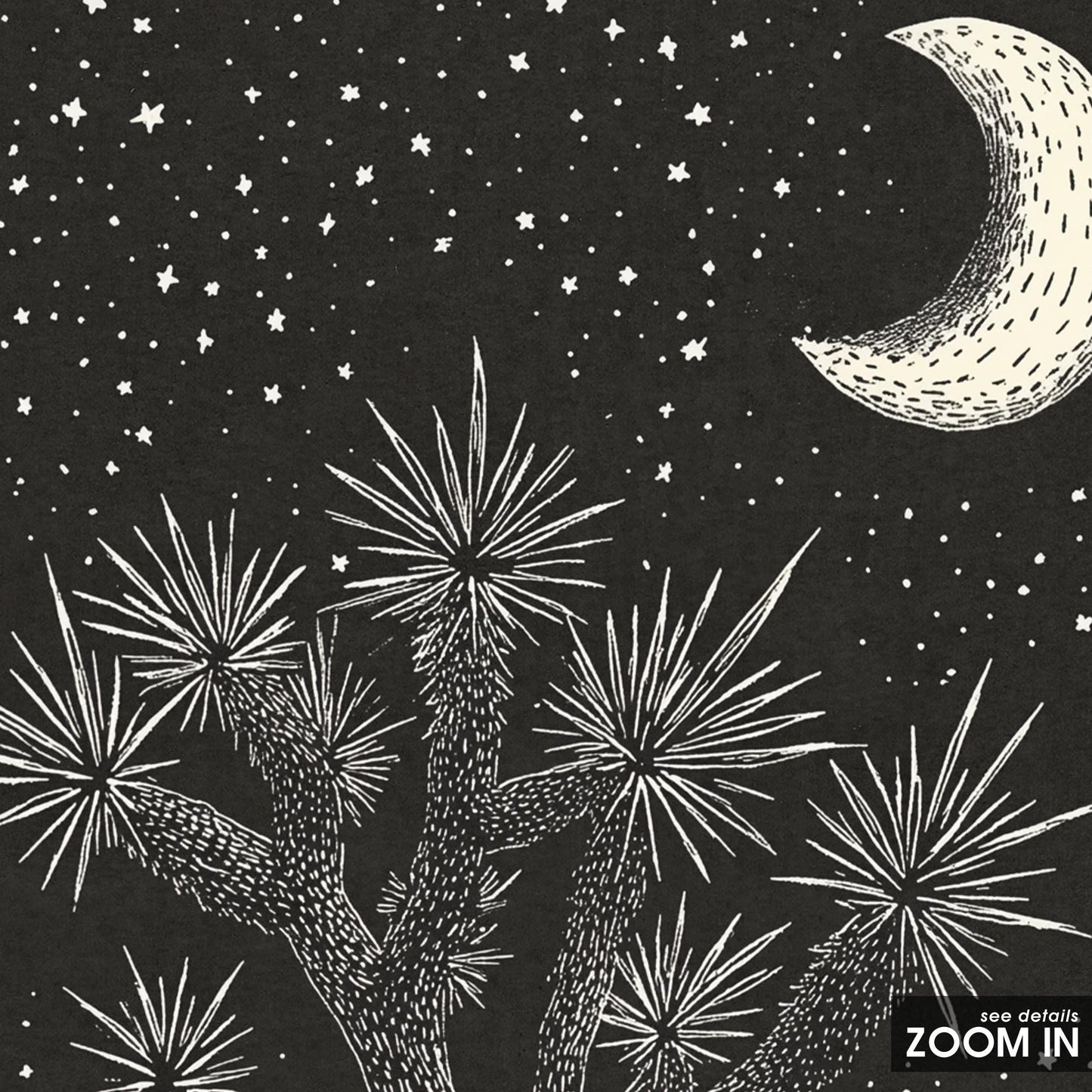 Crescent Moon Desert Print – Western Joshua Tree Poster