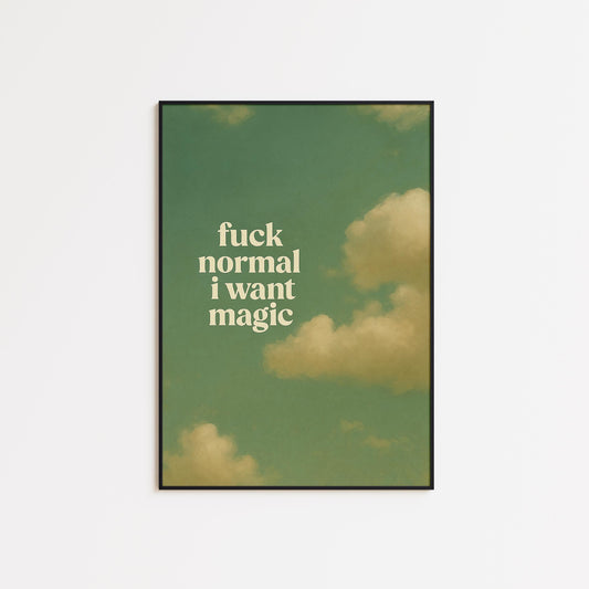 Bold Cloud Quote Poster – Magic Statement Wall Print With Dreamy Sky Art